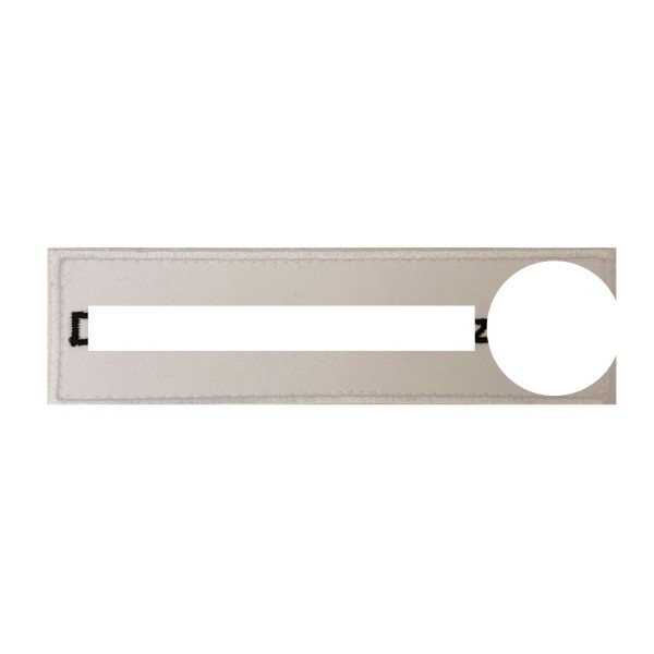 Brustschild gestickt Verbands-Langlogo weiß/schw./rot 14x3,8 cm