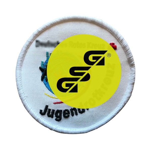 Emblem DRK/Jugendrotkreuz weiß rund 8 cm