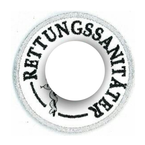 Emblem Rettungssanitäter mit Verbandslogo 8 cm