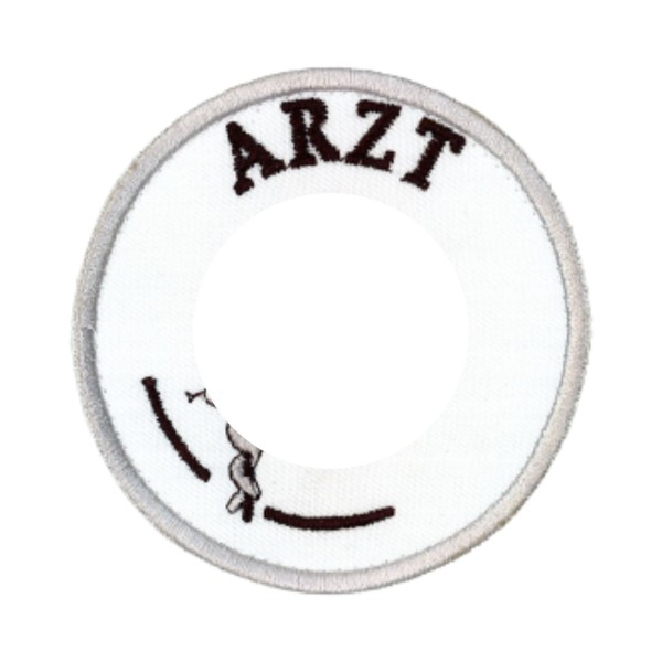Emblem gestickt ARZT mit rotem Kreuz und Klett