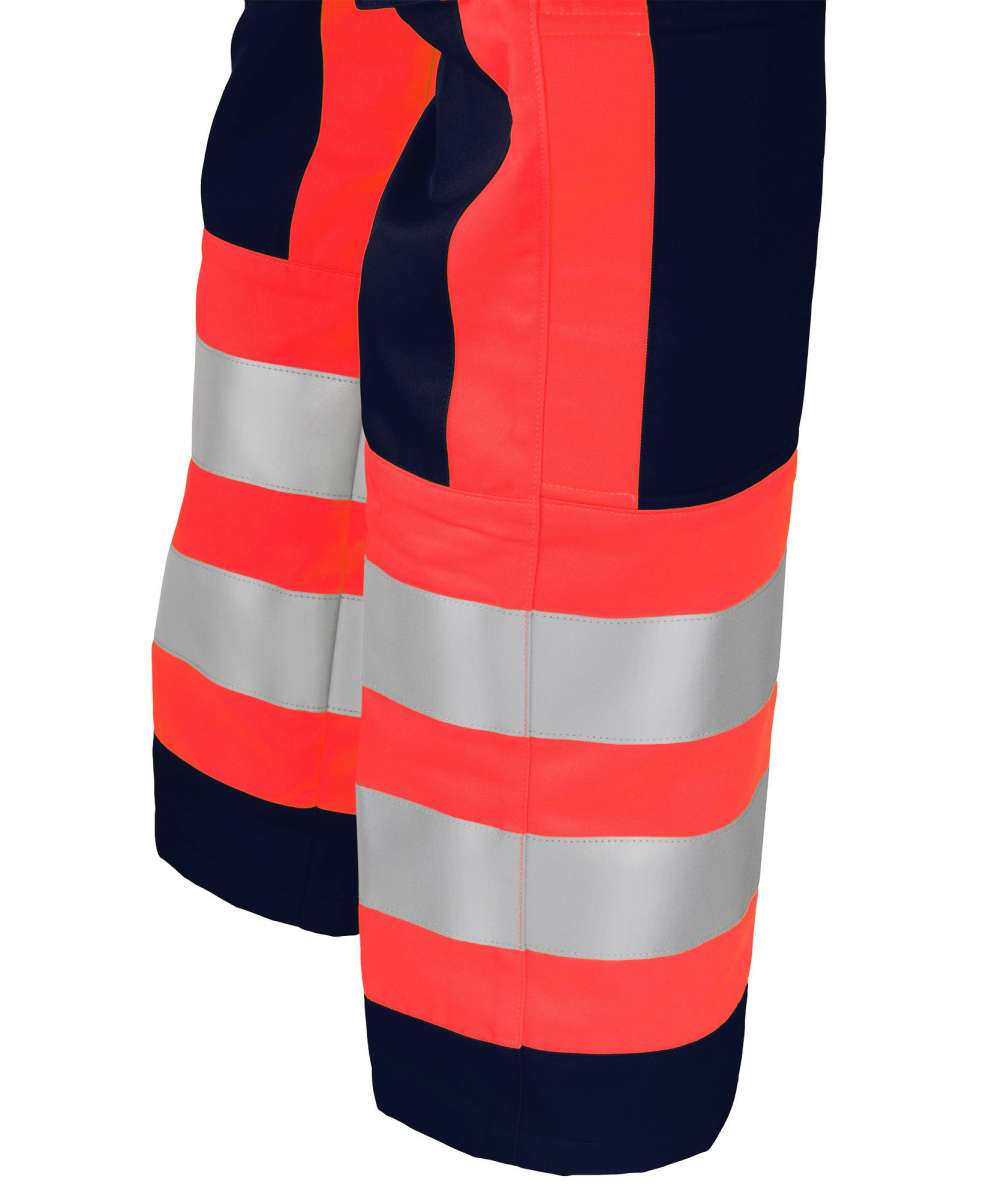 Herren-Einsatzhose leuchtrot/grau, 2 Reflexstreifen, mit Membrane | H+DG