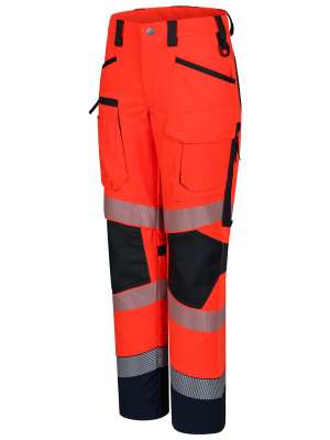Einsatzhose Rettungsdienst Weiß – Reflex Silber, Größe 56, Mit 3M-Streifen EN 20471, Aus Polyester/Baumwolle