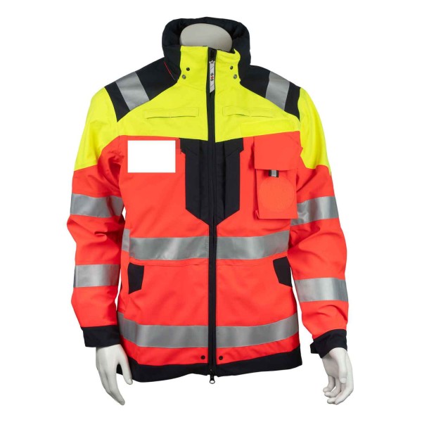GSG DRK RLP Arcus Jacke Hardshell leuchtrot/leuchtgelb/parisblue